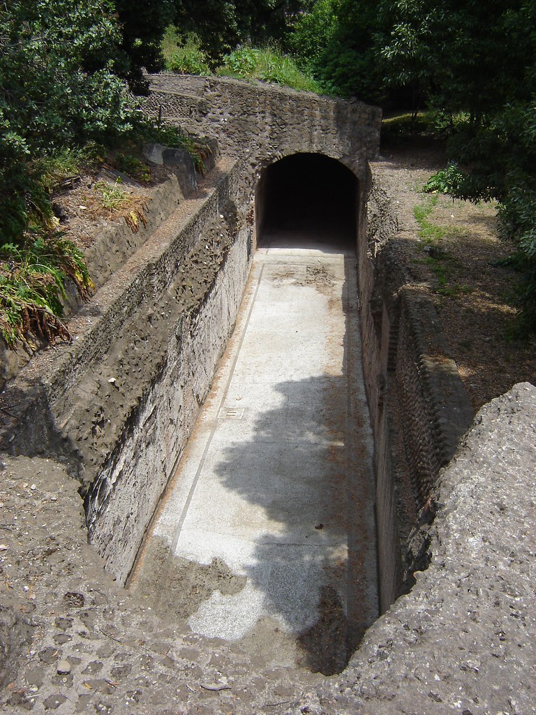 Exposed top-view of an ancient Roman sewer